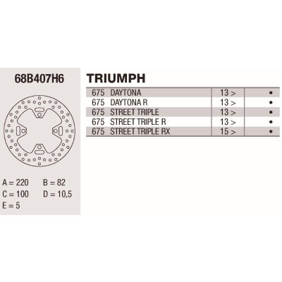 Disco freno Brembo DP 220X5 68B407H6BRE