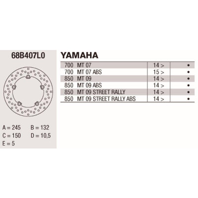 Disco freno Brembo DP 245X5 68B407L0BRE
