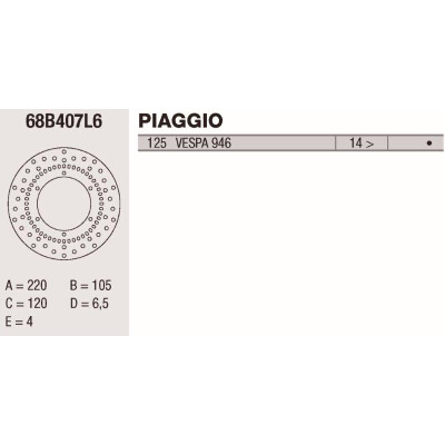 Disco freno Brembo DP 220X4 68B407L6BRE