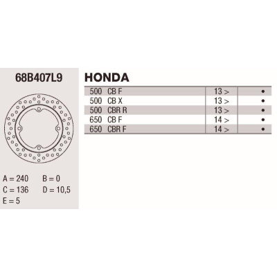 Disco freno Brembo DP 240X5 68B407L9BRE