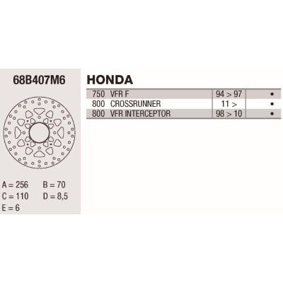 Disco freno Brembo DP 256X6