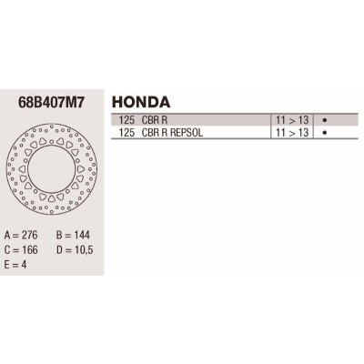 Disco freno Brembo DP 276X4 68B407M7BRE