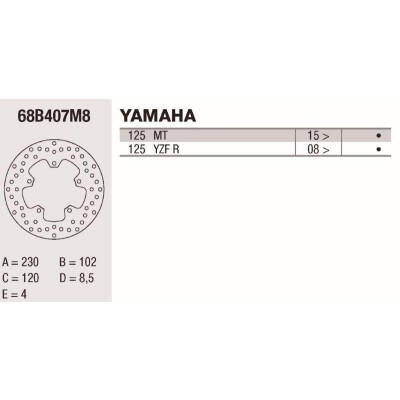 Disco freno Brembo DP 230X4 68B407M8BRE