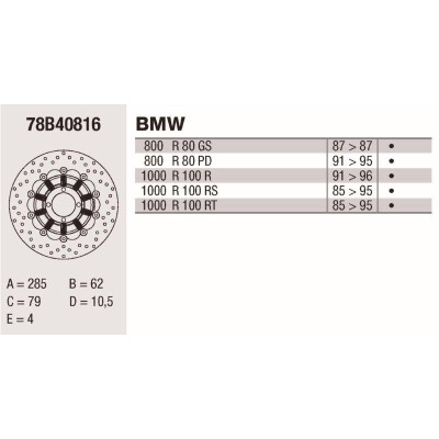 Disco freno Brembo DP 285X4 78B40816BRE