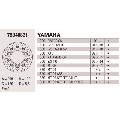 Disco freno Brembo DP 298X5 78B40831BRE