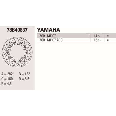 Disco freno Brembo DC 282X4,5
