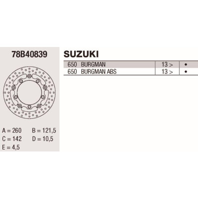 Disco freno Brembo DC 260X4,5