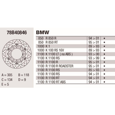 Disco freno Brembo 305X5 78B40846BRE