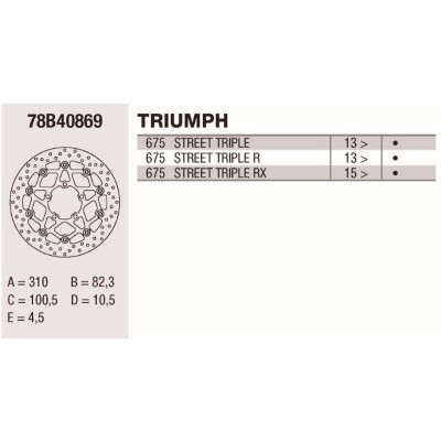 Disco freno Brembo DC 310X4.5 78B40869BRE
