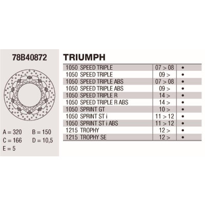 Disco freno Brembo DP 320X5 78B40872BRE