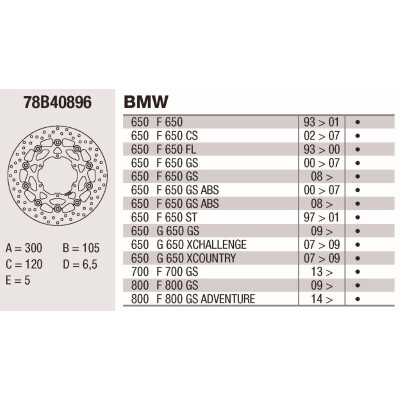Disco freno Brembo DP 300X5 78B40896BRE