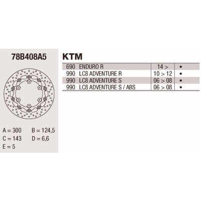 Disco freno Brembo DC 300X5 78B408A5BRE