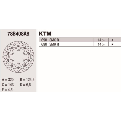 Disco freno Brembo DC 320X4.5 78B408A8BRE