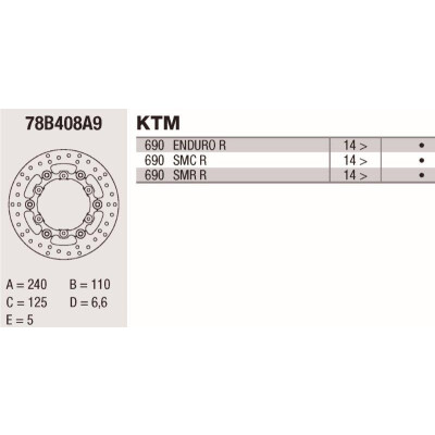 Disco freno Brembo DC 240X4,5