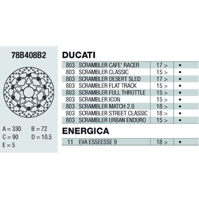 Disco freno Brembo DC 330X5 78B408B2BRE