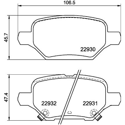 Set di 4 pastiglie freno BREMBO P 59 099