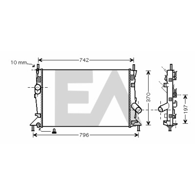 Radiatore, raffreddamento motore EACLIMA 31R22125ELA