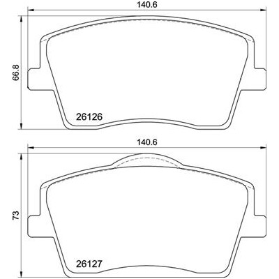 Set di 4 pastiglie dei freni