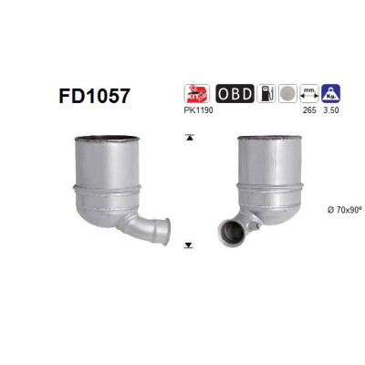 Filtro antiparticolato/fuliggine, sistema di scarico AS FD1057
