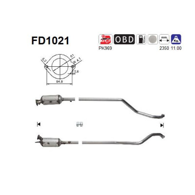 Filtro antiparticolato/fuliggine, sistema di scarico AS FD1021