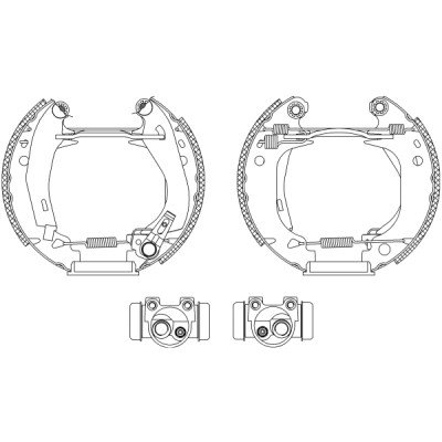 Kit ganasce freno HELLA 8DB 355 003-921