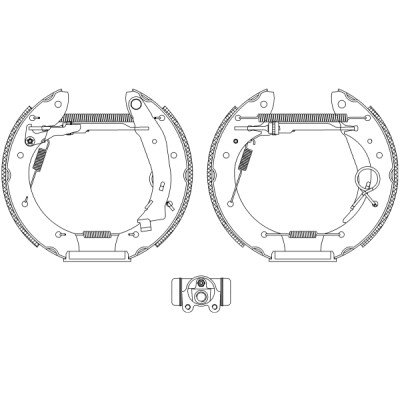 Kit ganasce freno HELLA 8DB 355 004-351