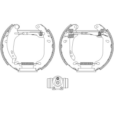Kit ganasce freno HELLA 8DB 355 004-511