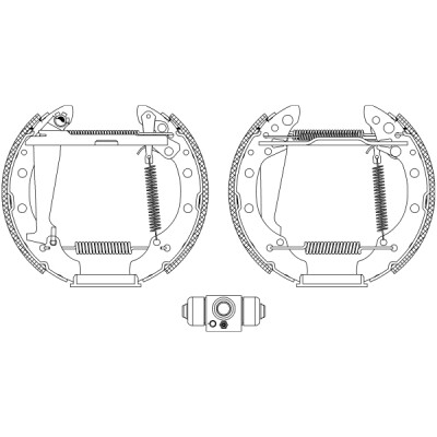 Kit ganasce freno HELLA 8DB 355 004-981