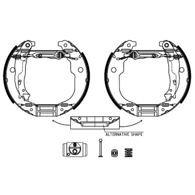Set di ganasce freno HELLA 8DB 355 022-951