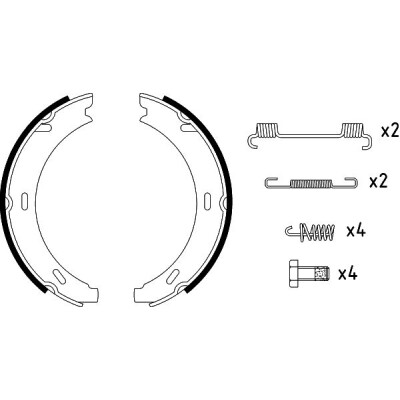 Kit ganasce freno, freno di stazionamento HELLA 8DA 355 050-301