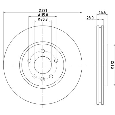 Disco freno HELLA 8DD 355 132-171