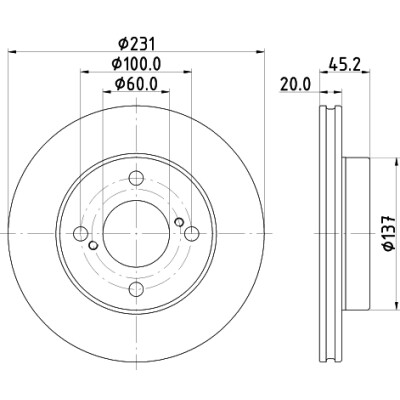 Disco freno HELLA 8DD 355 132-381