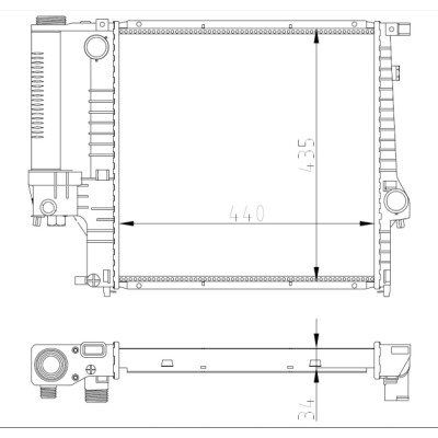 Radiatore, raffreddamento motore NRF 53849A