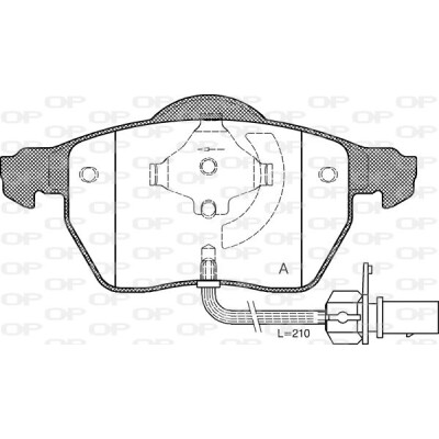 Kit pastiglie freno, Freno a disco OPEN PARTS BPA0390.52