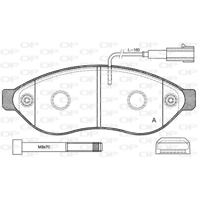 Kit pastiglie freno, Freno a disco OPEN PARTS BPA1237.01