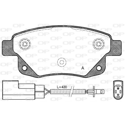 Kit pastiglie freno, Freno a disco OPEN PARTS BPA1252.02