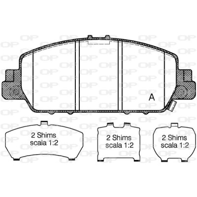 Kit pastiglie freno, Freno a disco OPEN PARTS BPA1548.02