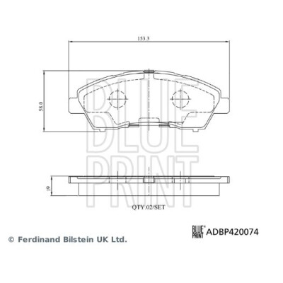 Kit pastiglie freno, Freno a disco BLUEPRINT ADBP420074
