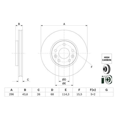 Disco freno BOSCH 0 986 479 F05