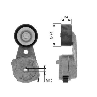 Tendicinghia, cinghia trapezoidale scanalata GATES T38601