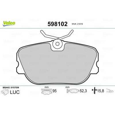 Kit pastiglie freno, Freno a disco VALEO 598102