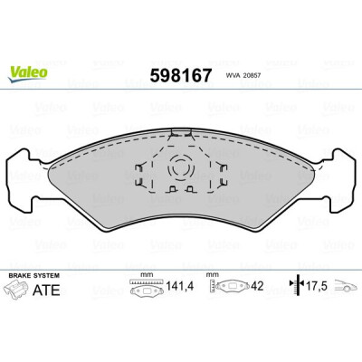Kit pastiglie freno, Freno a disco VALEO 598167