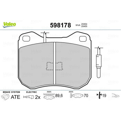 Kit pastiglie freno, Freno a disco VALEO 598178