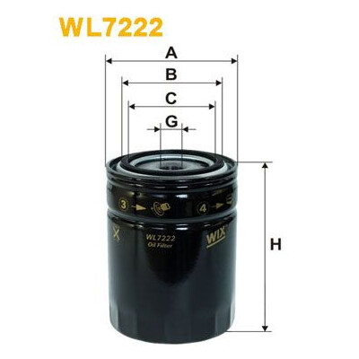 Filtro dell'olio WIX WL7222