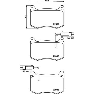 Set di pastiglie freno HELLA 8DB 355 039-051