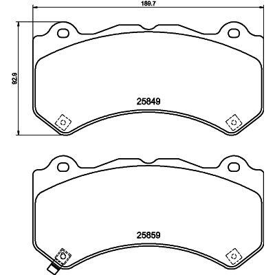 Set di pastiglie freno HELLA 8DB 355 021-041
