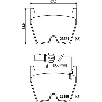Set di pastiglie freno HELLA 8DB 355 023-081