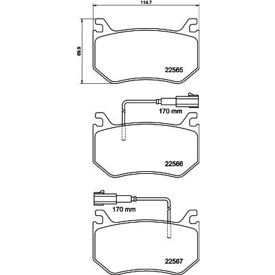 Set di pastiglie freno HELLA 8DB 355 039-031