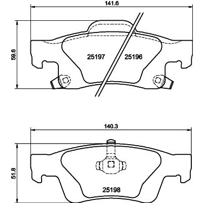 Set di pastiglie freno HELLA 8DB 355 040-031