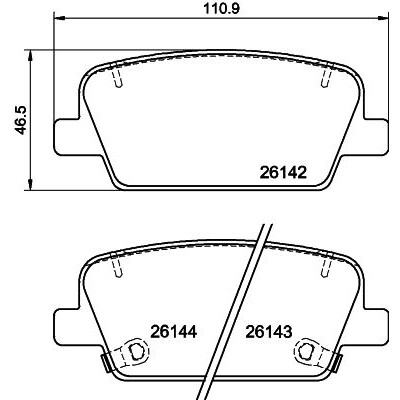 Set di pastiglie freno HELLA 8DB 355 040-081